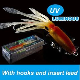UVluminous Bionic Squid Fishing Lure Deep Sea Boat Fishing Bait (Option: Color A-85g)
